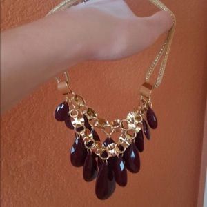 Maroon and gold necklace